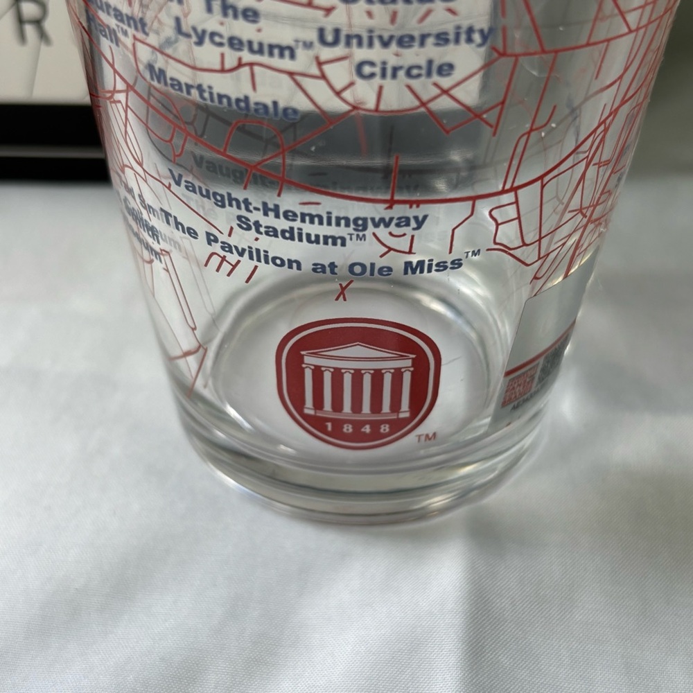 Ole Miss University of Mississippi Logo Campus Map Pint Glasses NIB - Picture 9 of 9